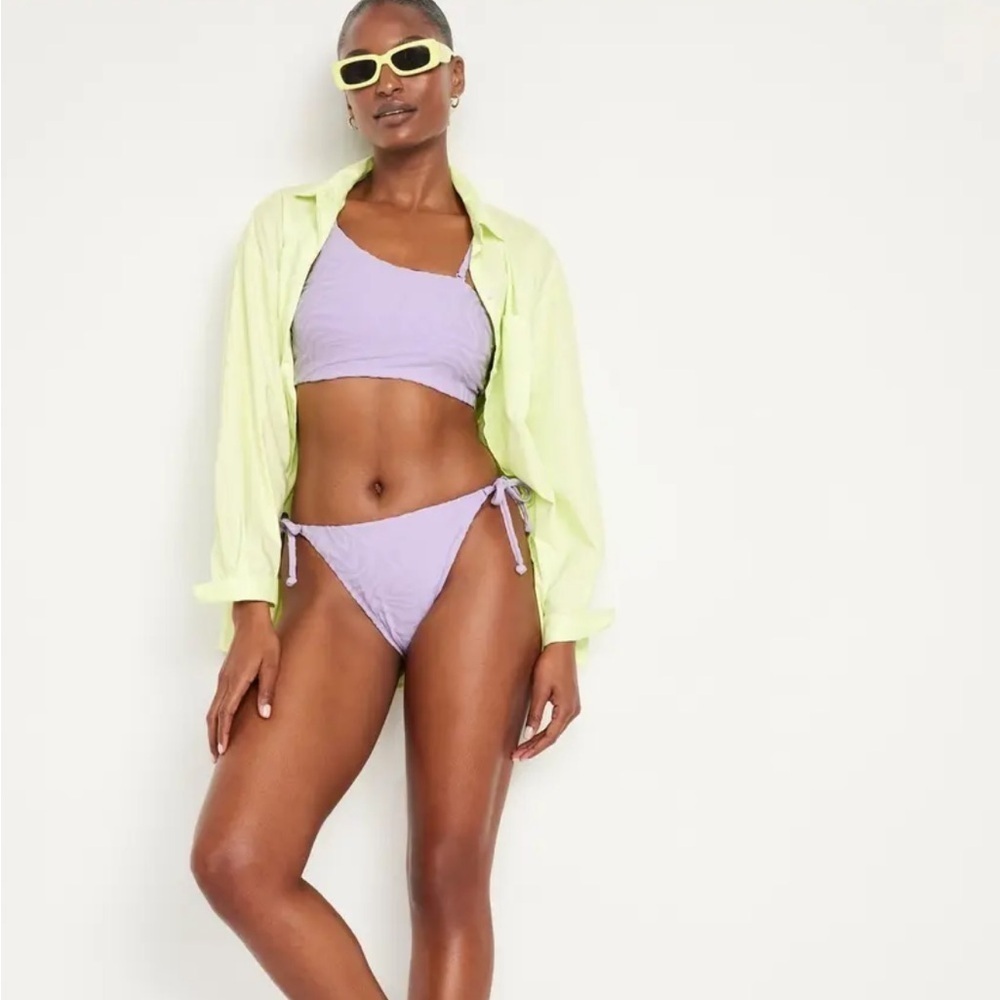 Old Navy Women's Textured Mid-Rise Bikini Lavender Size 3X New